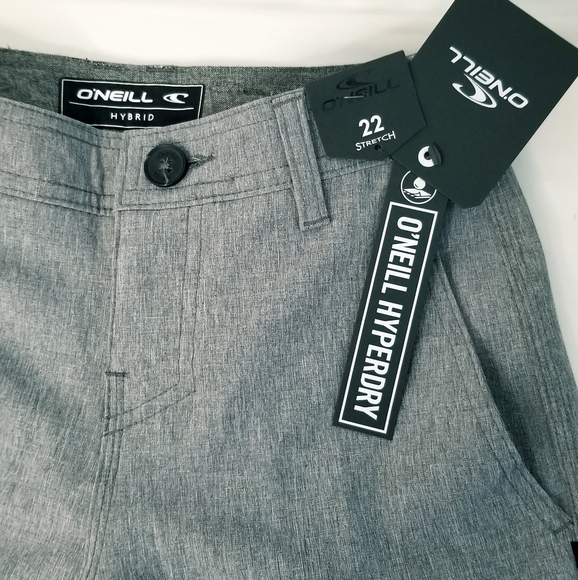 NWT O'NEILL Stretch Hybrid Shorts Reserve Heather Grey Boy's Size 22" Waist - Picture 3 of 15
